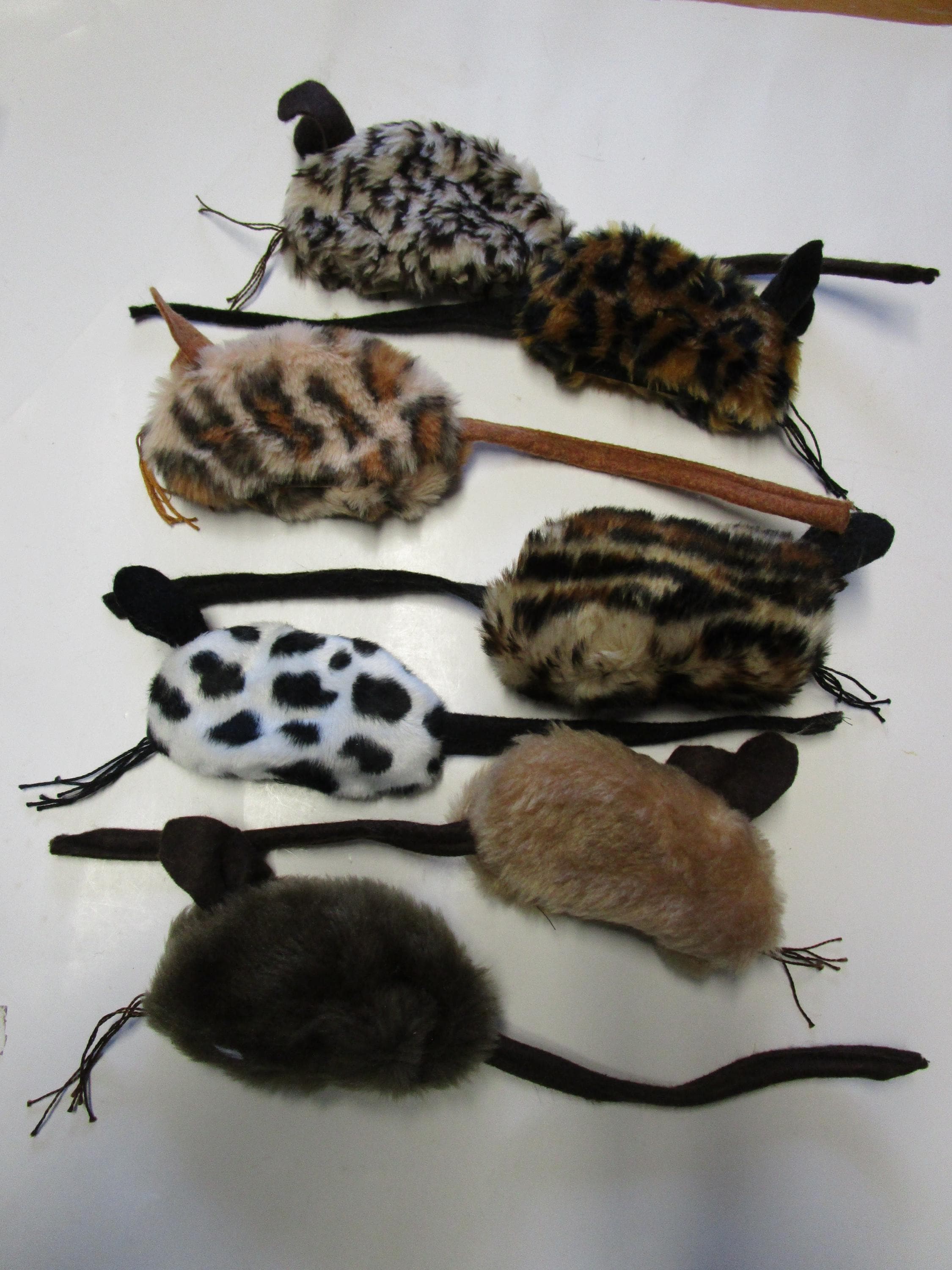Faux Fur Catnip Mouse Toy for Cats, Refillable, Handmade, 2 pack