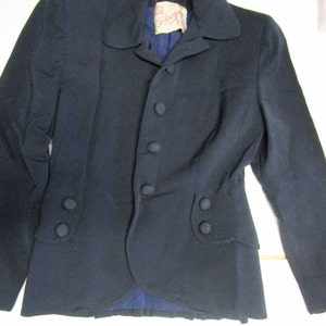 Vintage Women&#39;s Roxspun Navy 2 Piece Suit, Jacket and Skirt, Small sized, 50s