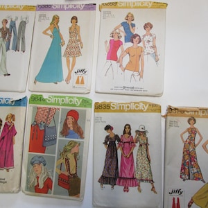 Vintage Simplicity Patterns, Lot of 7, 70s
