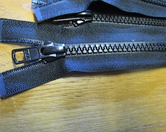 YKK #5 Black Nylon Molded Coil 27 inch Jacket Separating Zipper