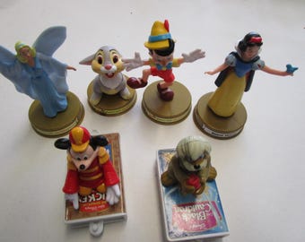 Vintage McDonalds 2002 Walt Disney parade figures and 100 Years of Magic, lot of 6