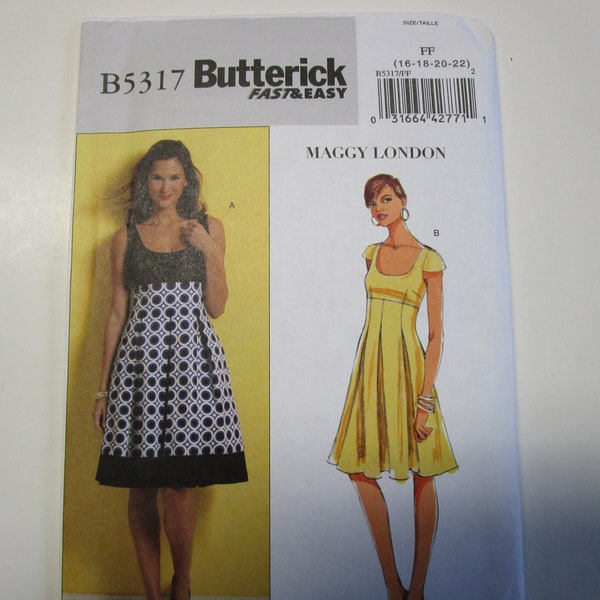 Butterick B5317 Dress Pattern Maggy London, Size 16-22, UNCUT