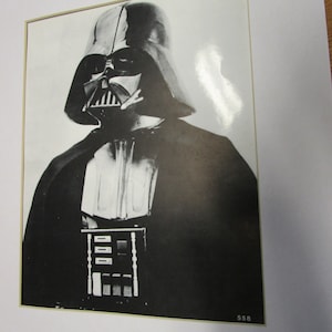 Vintage Black & White Photo of Darth Vader, 9&quot;x7&quot; mounted