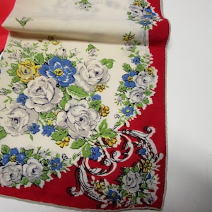 Vintage Lot of 4 Handkerchiefs, misc sizes and styles