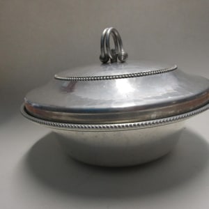 Vintage Buenilum Aluminum Covered Serving Dish, 9&quot; across