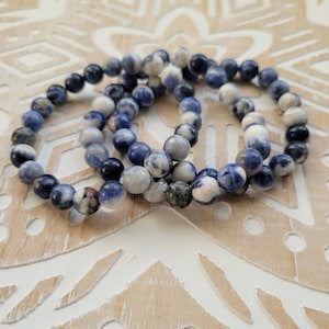 Sodalite Bracelet 8mm Round Beaded Bracelet, Natural Sodalite Gemstone Bracelet, Healing Bracelet