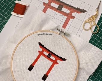 Torii Gate Cross Stitch Pattern - PDF Pattern to Download