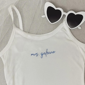 Custom Embroidered Bride Tank Top: Bachelorette Party Gift