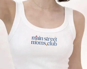 Embroidered Main Street Moms Club Embroidered Tank Top, Disney Mom Shirt, Cute Disney Mom Tank, Mother's Day Disney Gift, Disney Trip Outfit