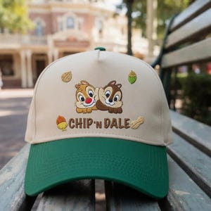 Chapeau brodé Chip n Dale, casquette Tamia Disney, casquette de baseball dessin animé gland mignon, cadeau voyage Disneyland, chapeau de famille assorti pour fan