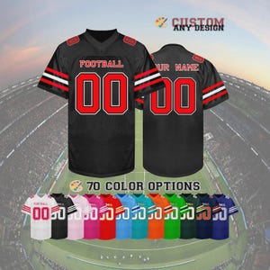 Custom Embroidered Football Jersey: Personalized Team Uniform, Sports Gift