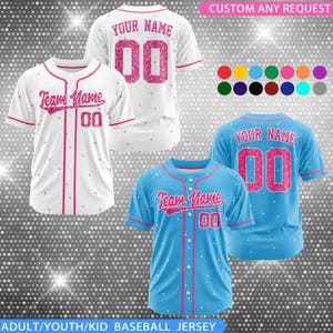 Custom Pinstripe Baseball Jersey, Personalized Team Name and Number, Stitched or Printed Logo, Baseball Uniform for Men, Women, and Youth.