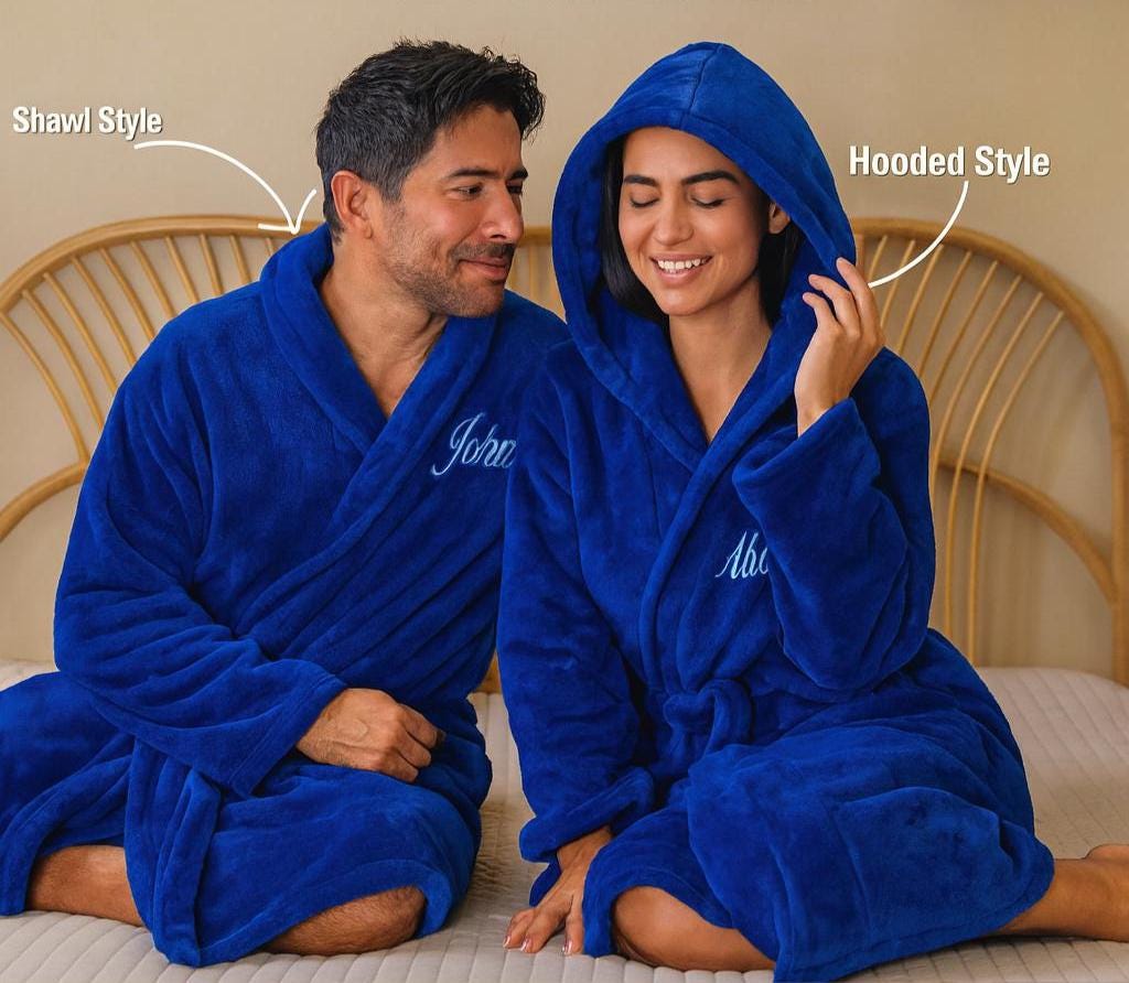 Accappatoio Da Donna In Pile Con Cappuccio Leggero E Morbido Peluche