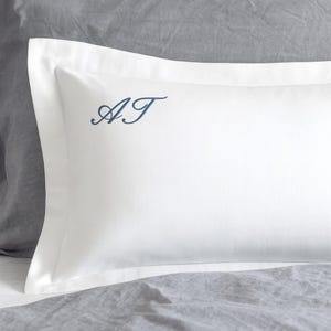 Personalized Oxford Pillowcase: Custom Embroidered Monogram Bedding