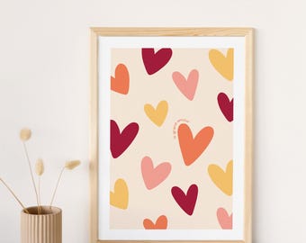 Poster of true love, hearts, A4