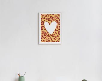 Leopard poster, girl and boy's room poster, room wall decoration, game room poster, A4