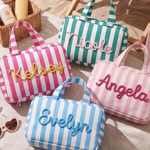 Custom Expandable Hanging Toiletry Bag, Personalized Travel Cosmetic Organizer Hook, Monogram Makeup Bag, Bridesmaid Gift