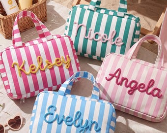 Custom Expandable Hanging Toiletry Bag, Personalized Travel Cosmetic Organizer Hook, Monogram Makeup Bag, Bridesmaid Gift