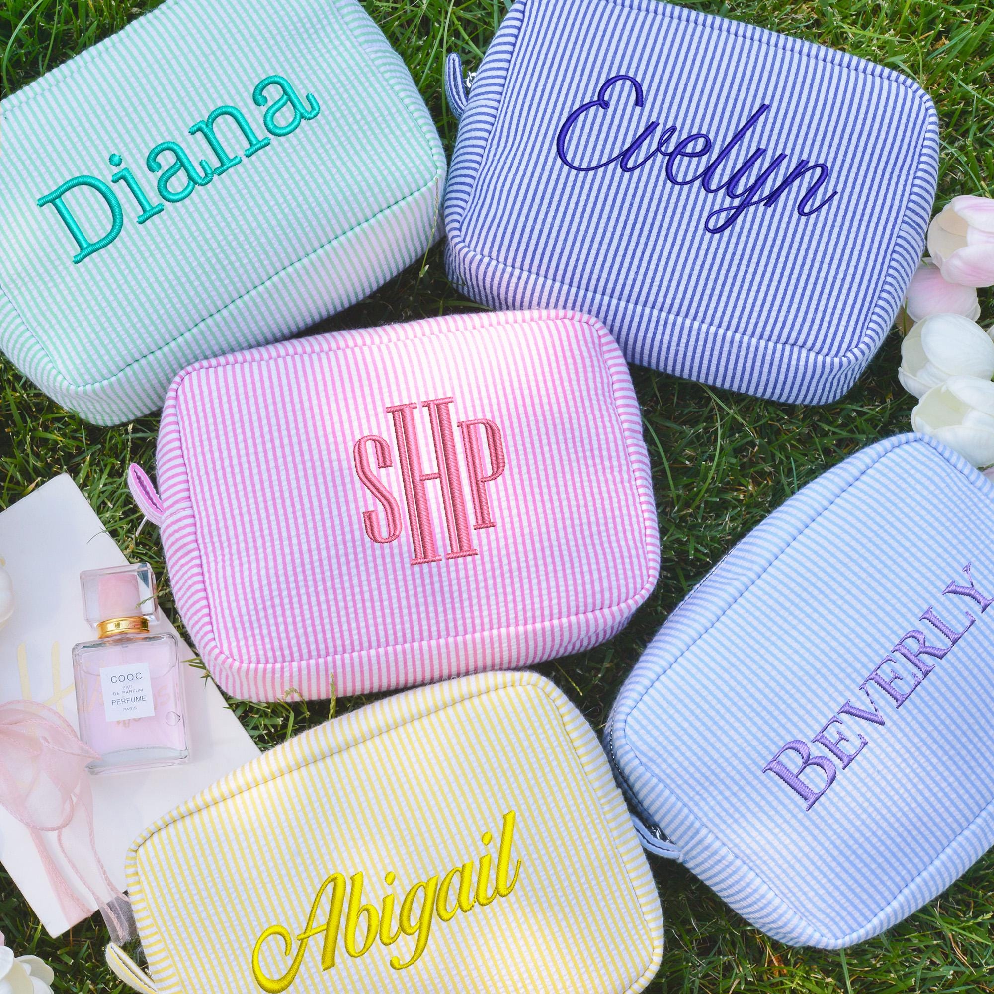 Borsa per il trucco personalizzata per damigelle d'onore, regali per damigelle d'onore, borsa per cosmetici personalizzata, regalo per festa nuziale, regali di Natale, borsa portaoggetti di grande capacità
