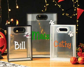 Sacs de friandises d'Halloween,Sacs de cadeaux d'Halloween,Sacs cadeaux personnalisés Halloween,articles de toilette d'Halloween,Sacs de friandises d'Halloween pour enfants,Sac cadeau prénom