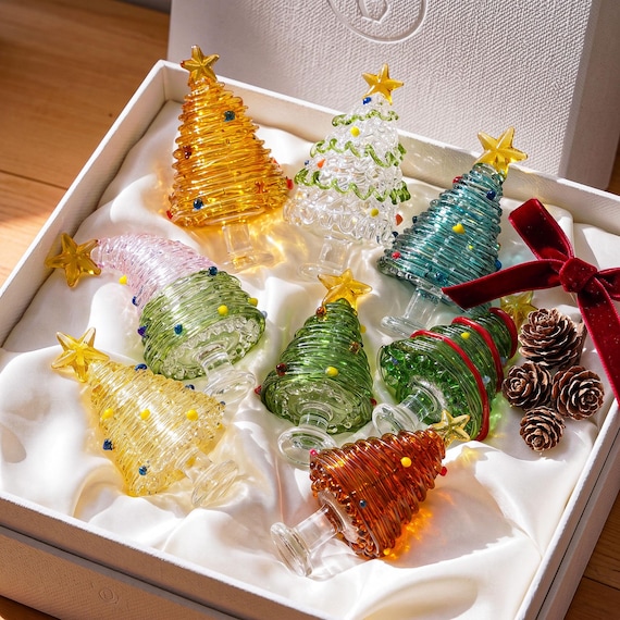 Handmade Stained Glass Christmas Tree,Miniature Glass Christmas Tree,Christmas Ornaments Glass Tree Decoration,Holiday Decor,Christmas Gift