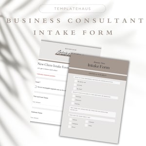 Business Consultant Client Intake Form: Editable Canva Template & Google Form (Digital Download
