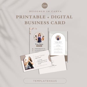 Modelo de Cartão de Visita para Salão de Cabeleireiro: Design Moderno, Editável no Canva (Download Digital)