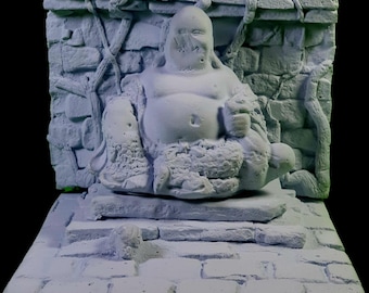 1/35 Scale Buddha Ruin Vignette Base – WWII Pacific, Vietnam Diorama Scenery (Plaster Kit)