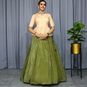 Pakistani Designer Readymade Georgette Kurta with Sequence Work, Lehenga and Dupatta Set, Beautiful 3 piece Partywear/Wedding Lehenga