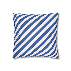 Nautical Striped Pillowcase, Coastal Decor Pillow Cover, Blue and White Throw Pillow, Beach House Accent, Home Gift Idea