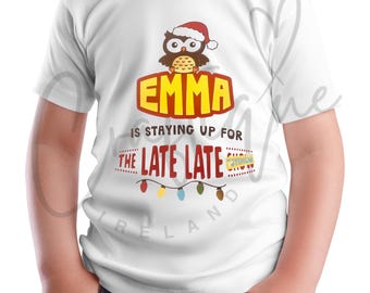 Personalised Late Late Toy Show T-Shirt, Irish Family Christmas PJs, Handmade