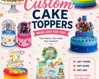 Bespoke Cake Topper | Cake charm set | Personalised | Custom Made