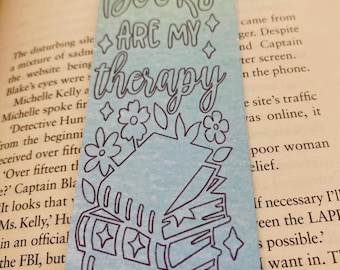 Books are my therapy Bookmark