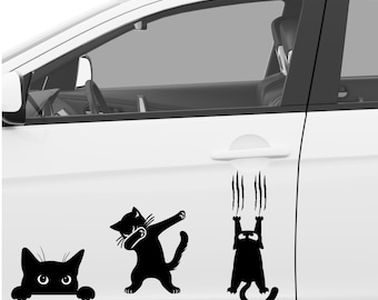 Funny Cat Decal Sticker: Vinyl Laptop, Car, Window Art
