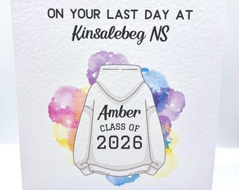 Personalised last day of school Cards | Leaving Cert | Exams | Junior Cert | GCSE'S | keyring