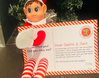 Personalised Elf Arrival Postcard – ‘Naughty Elf’ Letter for Elf on the Shelf