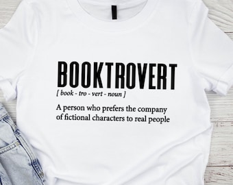 Booktrovert T-Shirt: 100% Cotton Book Lover Tee