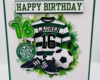 Personalised Birthday Card | Football Custom Made | Handmade