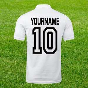 Décalcomanie thermocollante personnalisée NOM + NUMÉRO pour maillots de football, Sticker thermocollant personnalisé pour kits de football, nom et numéro de maillot personnalisés