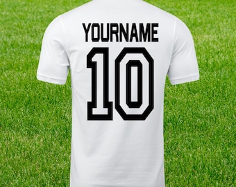 Personalised Football Shirt Name & Number Iron-On Decal – Custom Kit Transfer