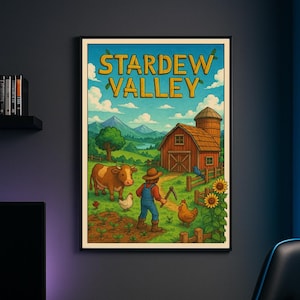 Stardew Valley Poster Bundle – 7 Sizes Included | Vintage Farm Game Wall Art | Printable Digital Download | Gaming Room Decor