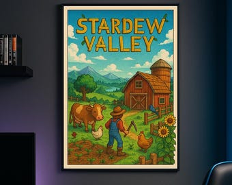 Stardew Valley Poster Bundle – 7 Sizes Included | Vintage Farm Game Wall Art | Printable Digital Download | Gaming Room Decor