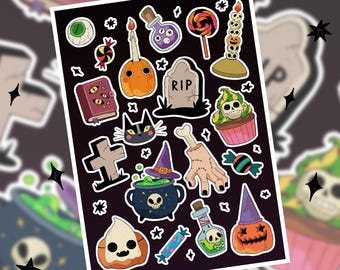Halloween Clipart Bundle | Kawaii Spooky Art | Pastel Halloween PNG Set | Illustration Pack