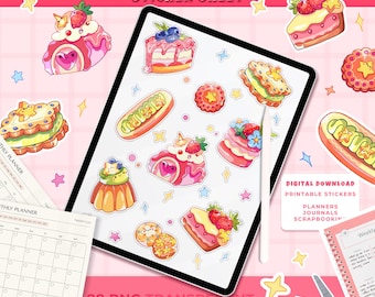 Cute Dessert Stickers Bundle | Baking & Cookie Sticker Pack | Sweet Planner Stickers Digital Download