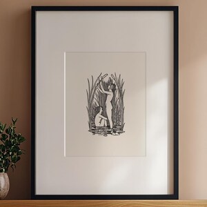Arte de cuento de hadas imprimible / Ex libris vintage con escena natural / Arte mural tamaño carta / 4 versiones incluidas