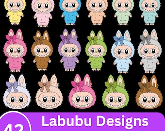 Bundle di personaggi dei cartoni animati rosa di tendenza in formato SVG e PNG, bambole Coquette Bow in formato PNG, file digitale vettoriale per Cricut, personaggi dei mostri in formato PNG
