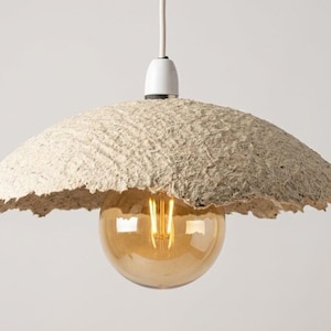 Paper Mache Pendant Lamp – made with a book against abortion