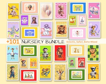 101 Animal Nursery Prints: Boho Safari Kids Room Decor (Digital Download)