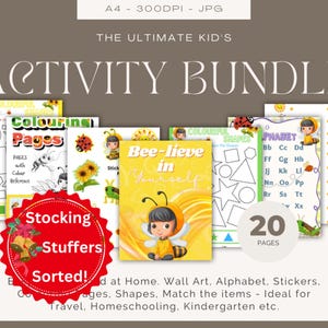 Busy Bees-activiteitenpakket voor kinderen: afdrukbaar thuisonderwijs (digitale download)