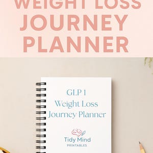 GLP-1-gewichtsverliesplanner | Afdrukbaar dagboek van 52 weken | Injecties, bijwerkingen, maaltijden, water en fitness volgen | Mounjaro, Ozempic, Wegovy